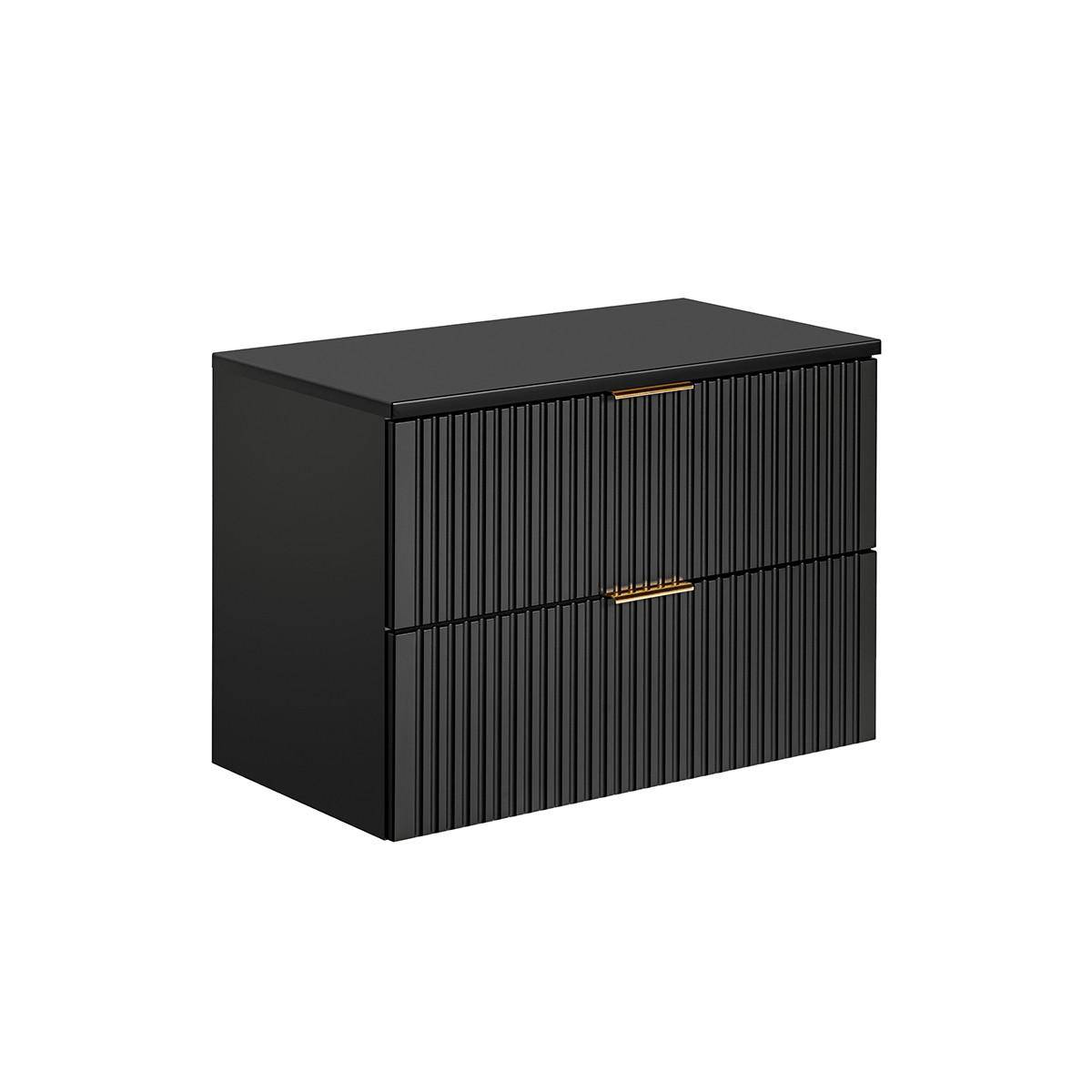 WASCHTISCHUNTERSCHRANK 80.6cm Adriel Mattschwarz - Schwarz, Holzwerkstoff (80.6/59/46cm) - Petits-meubles