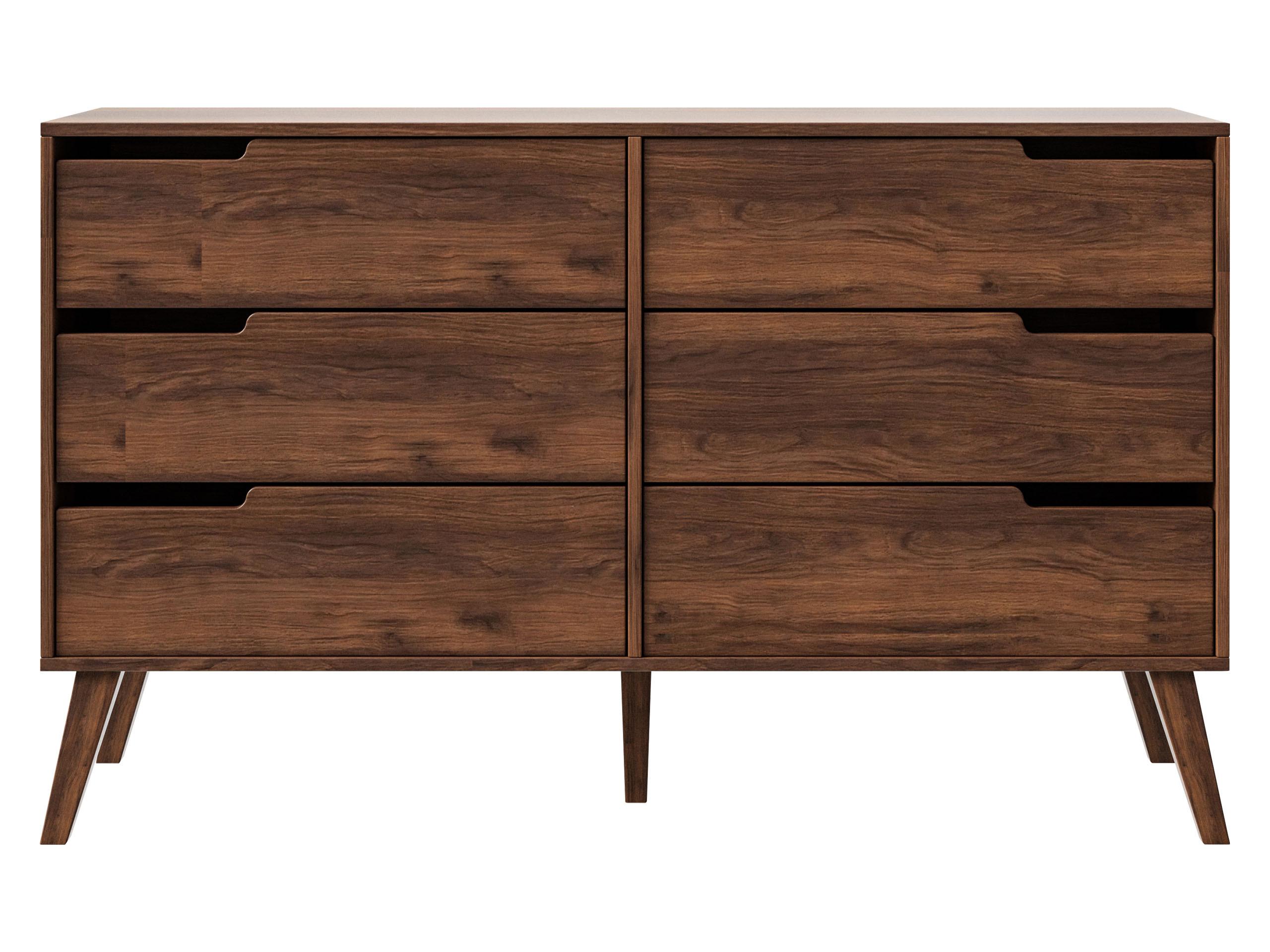 KOMMODE Nordelo 6S - Nussbaumfarben, Holz/Holzwerkstoff (137/80/40cm) - MIRJAN24