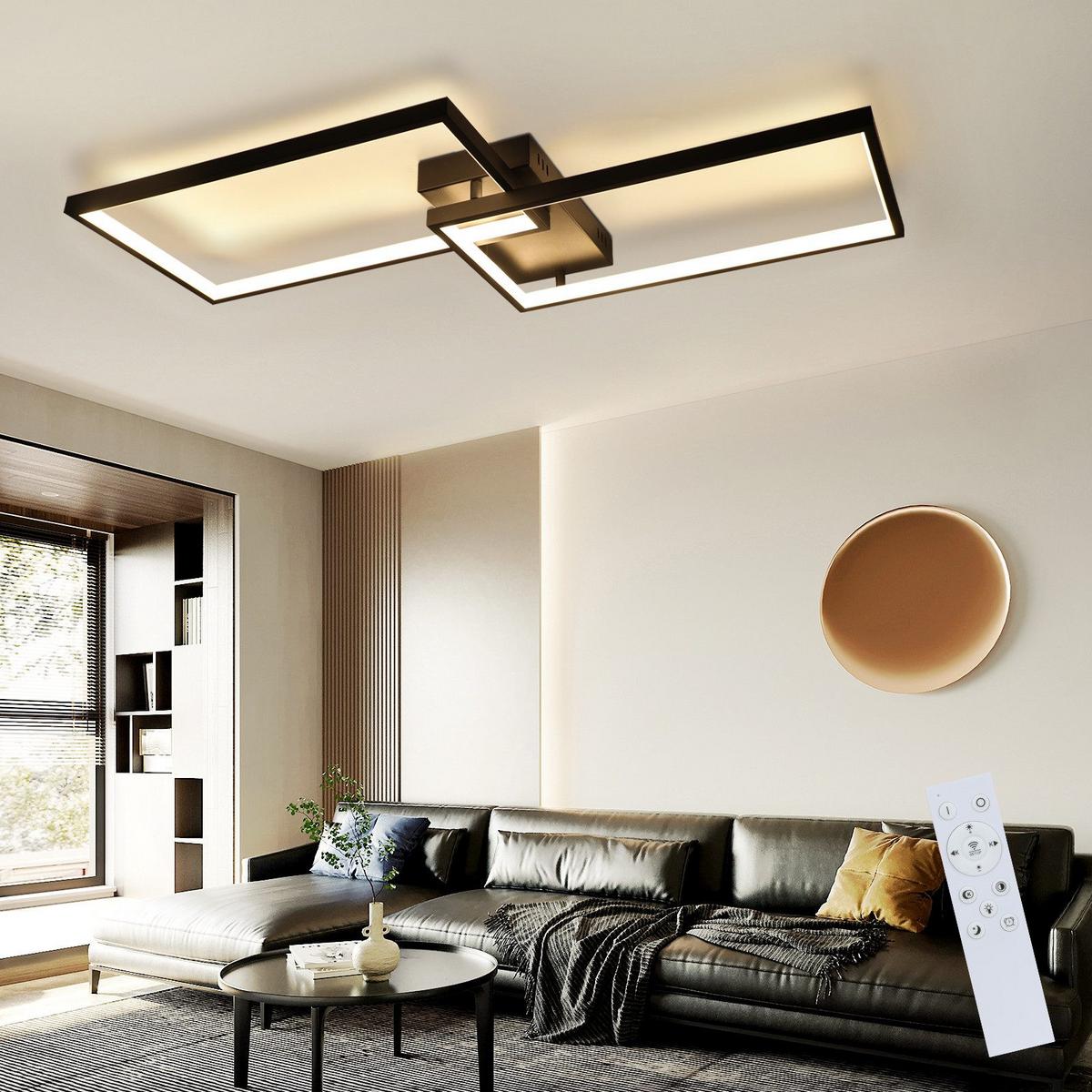 LED-DECKENLEUCHTE Edith 80/39/7.5 cm - Schwarz, Kunststoff (80/39/7.5cm) - Nettlife