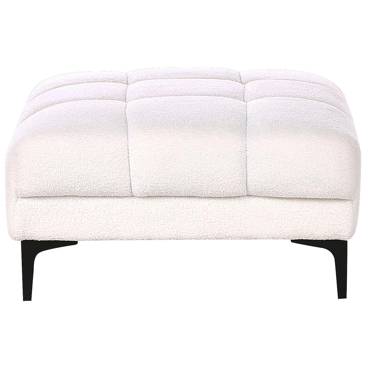 OTTOMANE Bouclé Weiß Alnes - Weiß, Textil (88/41/80cm) - Beliani