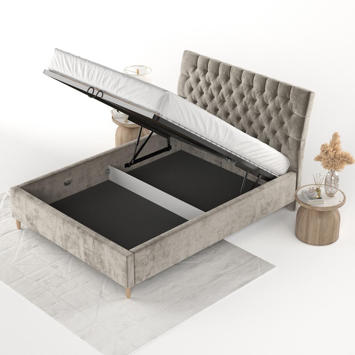 POLSTERBETT Lira 160/200 cm Beige im Lotta Stoff - Beige/Naturfarben, Holz/Holzwerkstoff (160/200cm) - AltaBeds