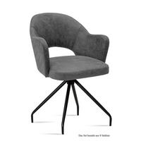 ARMLEHNSTUHL (8er-Set) Dikana 59x87x61 Schwarz/Grau - Schwarz/Grau, Kunststoff (61/87/59cm) - 58aufmkessel