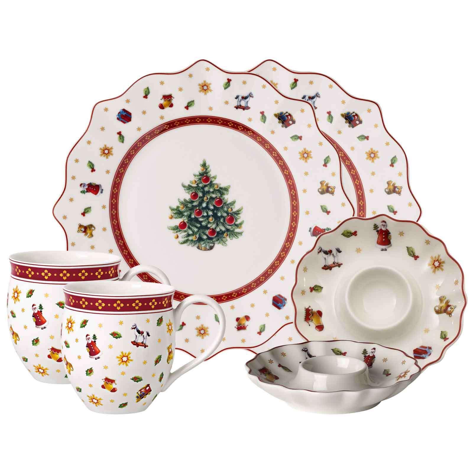 FRÜHSTÜCKS-SET Toy's Delight weiß-rot 6-tlg. - Rot/Weiß, Keramik (2/2/2cm) - Villeroy & Boch