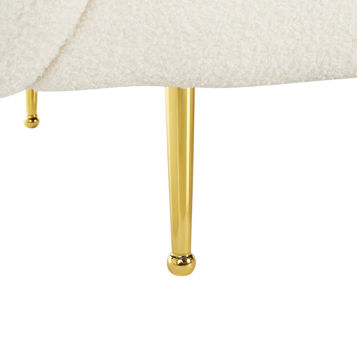 2-SITZER-SOFA Polyester Weiß Loen - Weiß, Textil (155/79/70cm) - Beliani