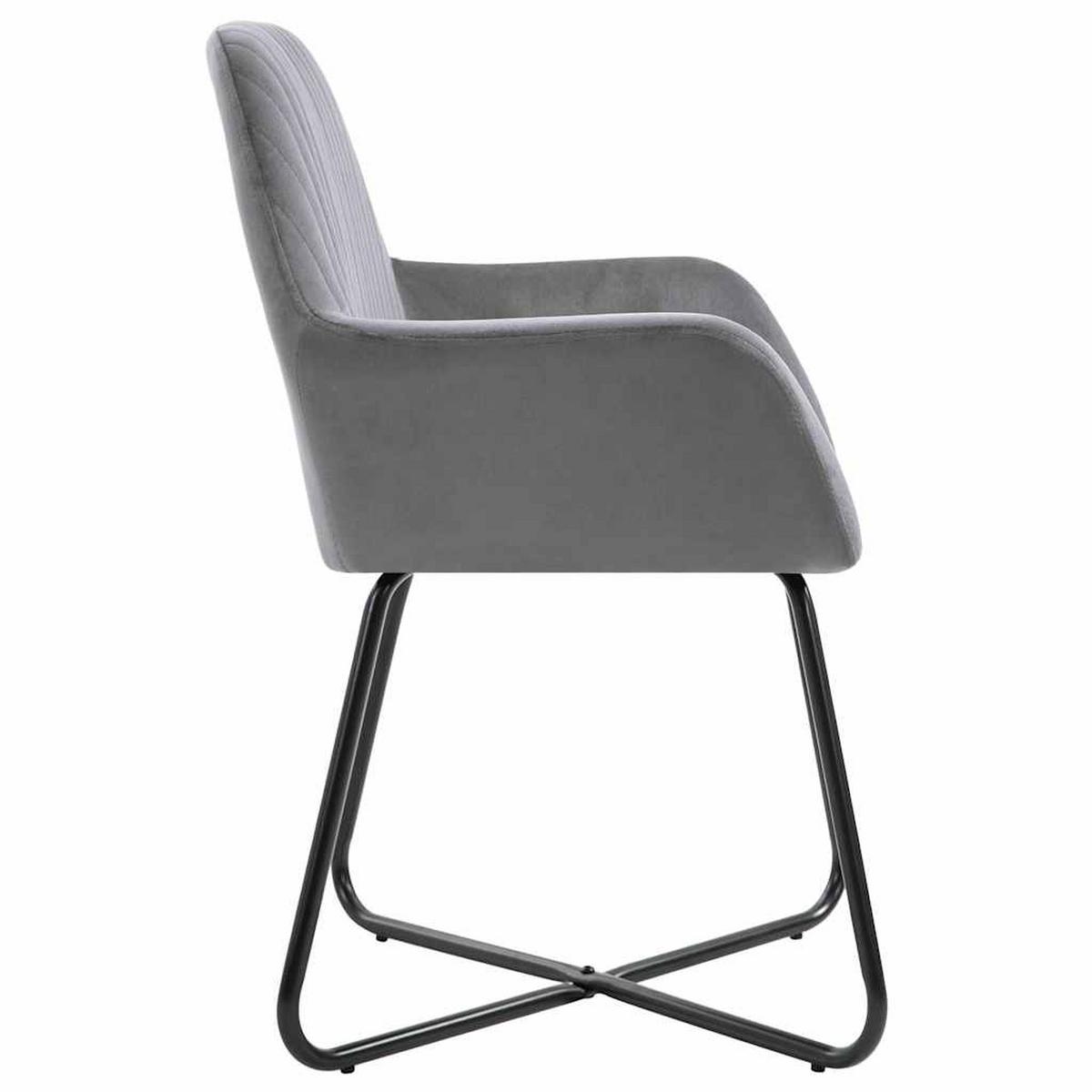 STUHL-SET 2Stk. Weydenbach 61/84/61 cm - Grau, Metall (61/84/61cm) - ZMH
