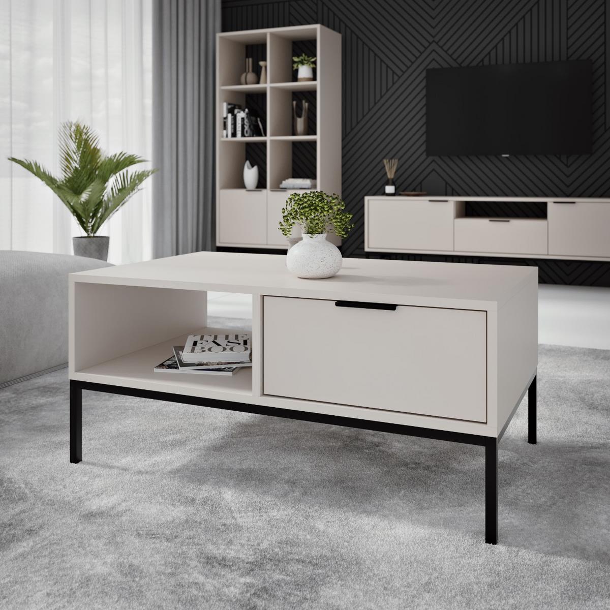 COUCHTISCH Austin 60/45/100 - Kaschmir/Schwarz, Holzwerkstoff (100/60/45cm) - RAUMHIRSCH FURNITURE