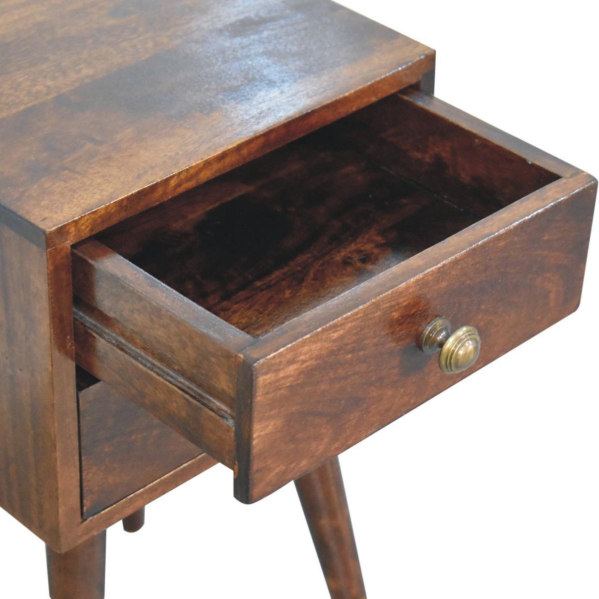 NACHTTISCH California Walnuss-Finish, 2 Schubladen, Dunkelbraun - Dunkelbraun, Holz (30/57/30cm) - Artisan Furniture