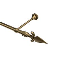 GARDINENSTANGE Primus Matteo 100 cm, 1-läufig (ohne Ringe), 16 mm Ø Messing Antik - Messingfarben/Bronzefarben, Metall (100cm) - INTERDECO