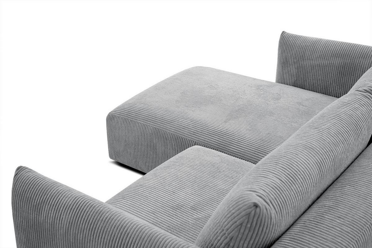 ECKSOFA TAUER 3-Sitzer, hellgrau - Hellgrau/Schwarz, Holzwerkstoff/Kunststoff (173/206cm) - Wozimo