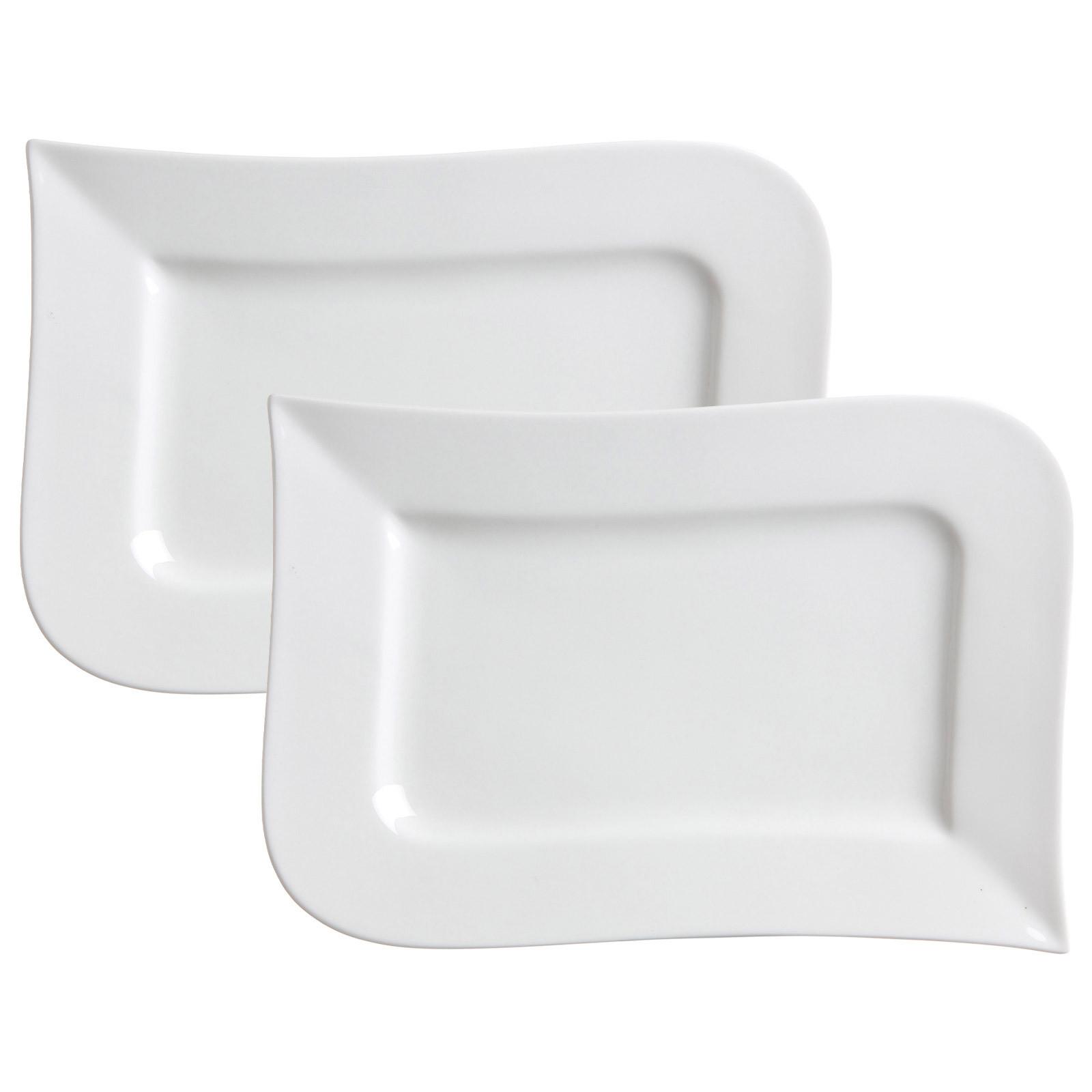 SERVIERPLATTEN Melodie weiß 31 x 21 cm 2er Set - Weiß, Keramik (21/3/31cm) - Ritzenhoff Breker
