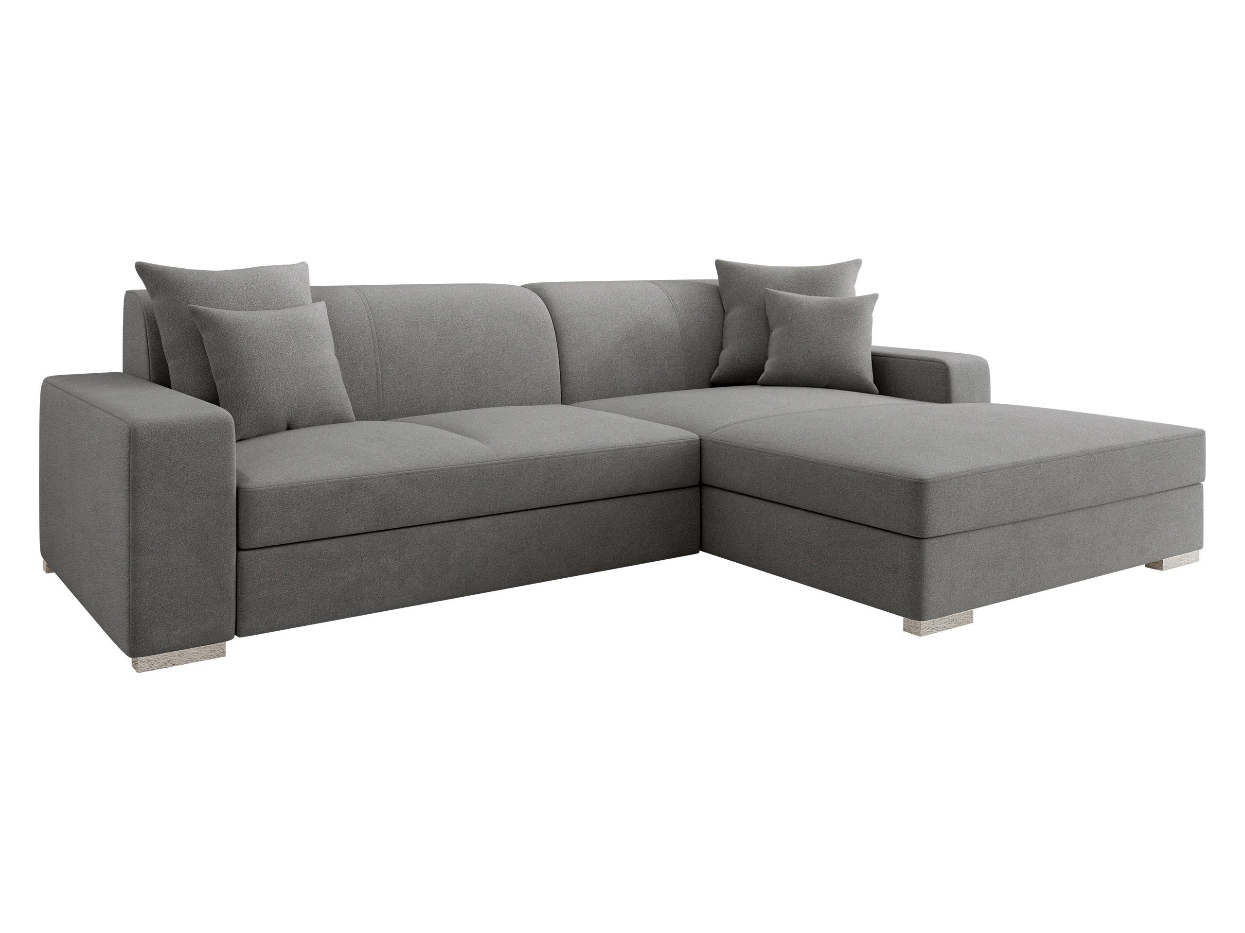 ECKSOFA Mexico, Seite: Rechts - Chromfarben/Grau, Holz/Kunststoff (263/178cm) - MIRJAN24