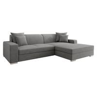 ECKSOFA Mexico, Seite: Rechts - Chromfarben/Grau, Holz/Kunststoff (263/178cm) - MIRJAN24