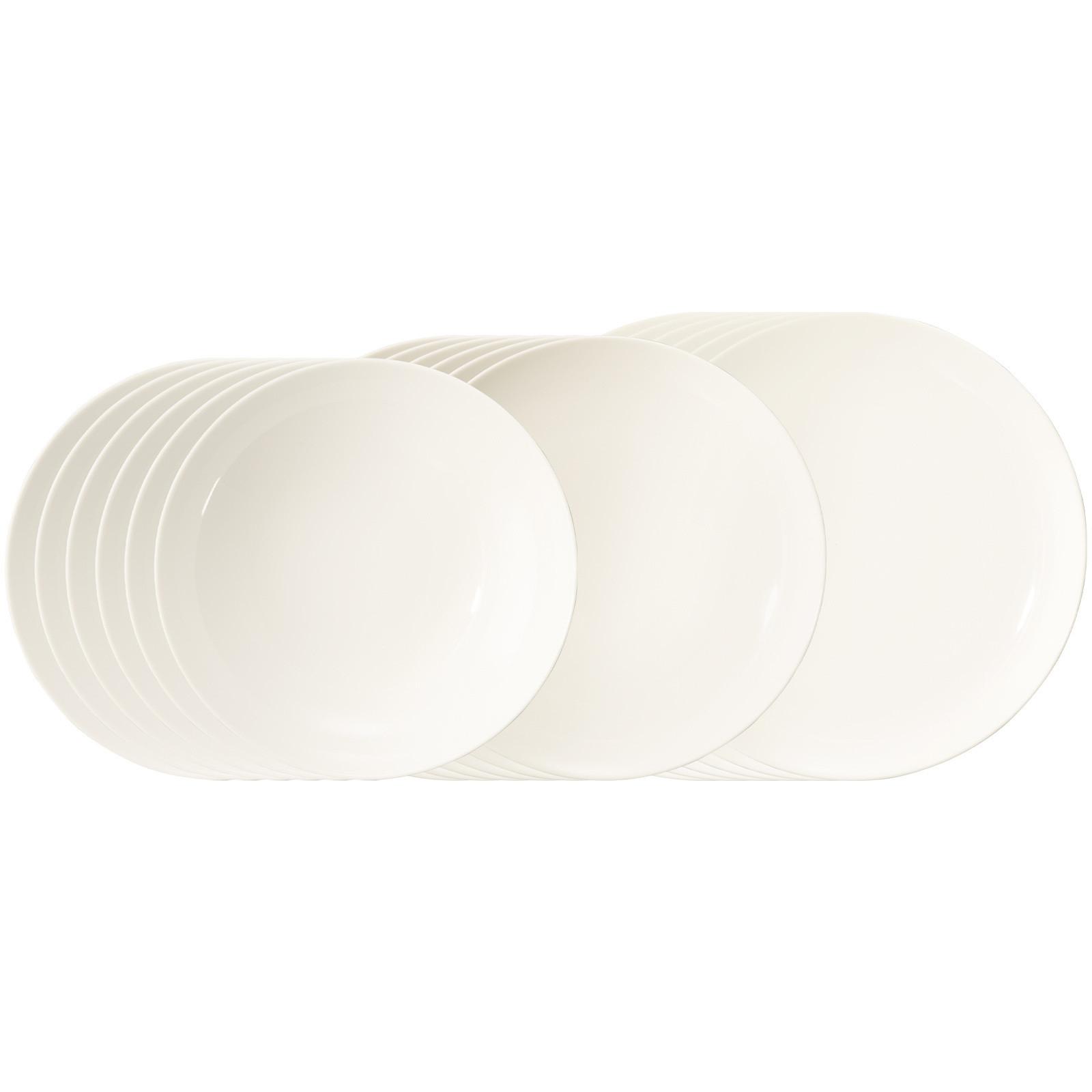 TELLER-SET Savona Fine Diamond creme 18-tlg. - Creme, Keramik (2/2/2cm) - Seltmann Weiden