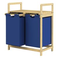 WÄSCHEKORB - Blau, Holz (33/73/63cm) - ML-DESIGN