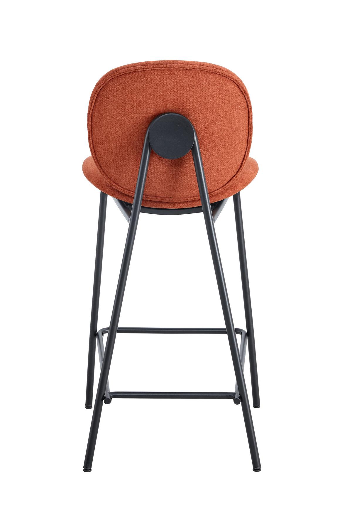 BARHOCKER (Set aus 2) aus Stoff mit schwarzen Metallbeinen - cori 43/54/66 cm - Rot, Textil (54/66/43cm) - Drawer