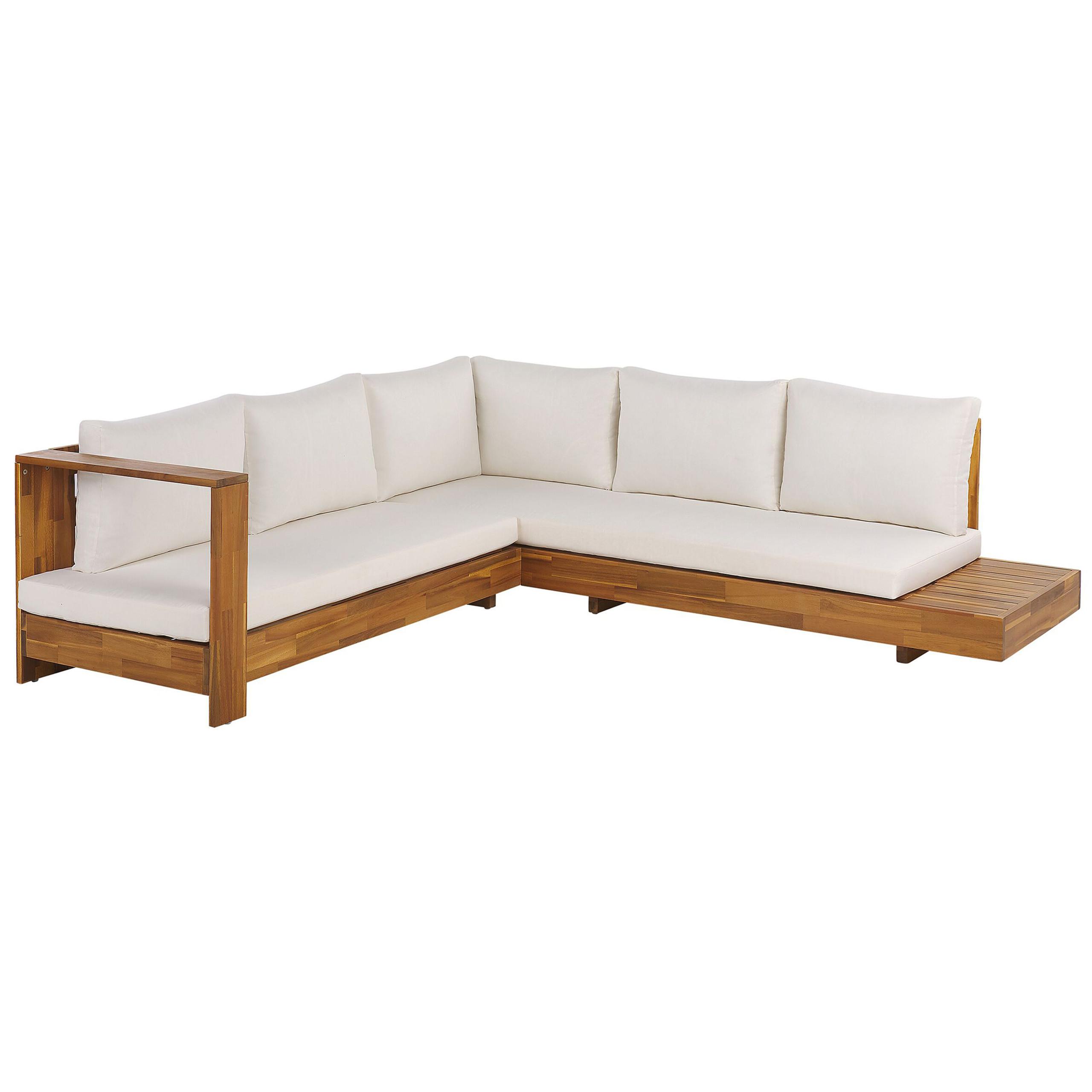 LOUNGE-SET 5-Sitzer Hellbraun linksseitig Marettimo - Hellbraun, Holz - Beliani