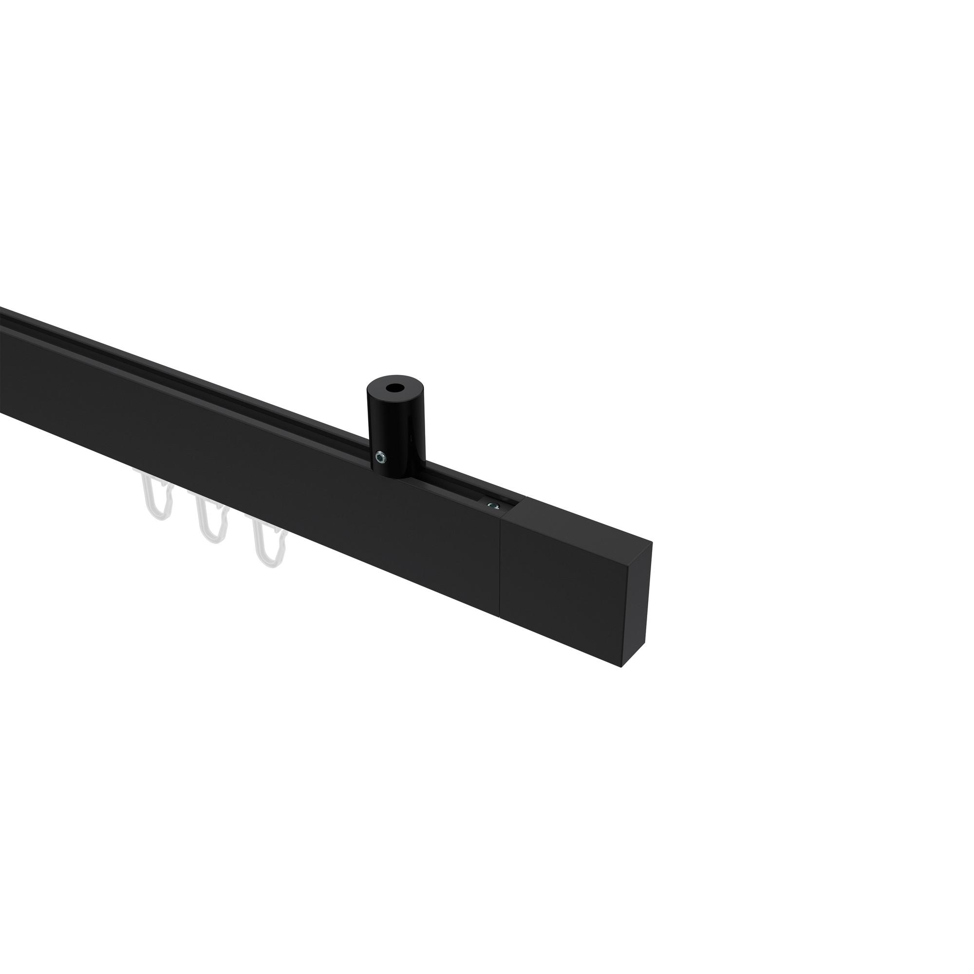 GARDINENSTANGE INNENLAUF Sonius Lox 120 cm, 1-läufig, 14x35 mm Schwarz - Schwarz, Metall (120cm) - INTERDECO