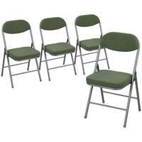 KLAPPSTUHL 4er Set Polyester Stahl Grün - Silberfarben/Grün, Textil/Metall (45/82/48.5cm) - HOMCOM