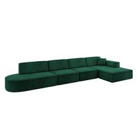 ECKSOFA Ottomane Rechts IREA-L3-v4 - 412x165x77 cm Grün - Dunkelgrün, Holzwerkstoff/Textil (412/165cm) - ALTDECOR