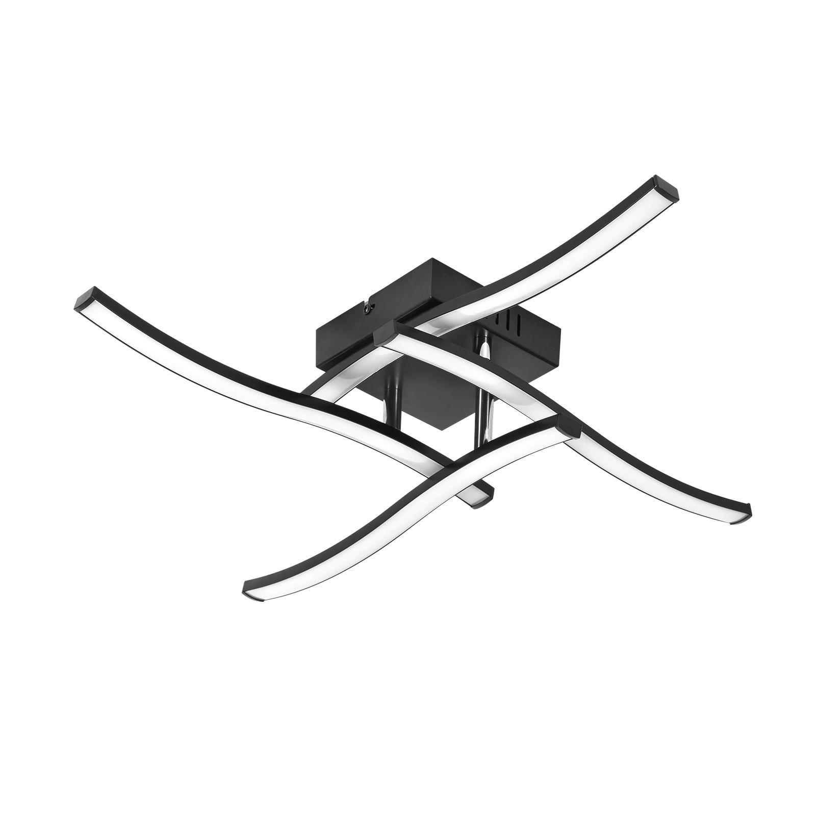 LED DECKENLEUCHTE Solon 50.5/50.5/9.5 cm - Schwarz, Kunststoff (50.5/50.5/9.5cm) - ZMH