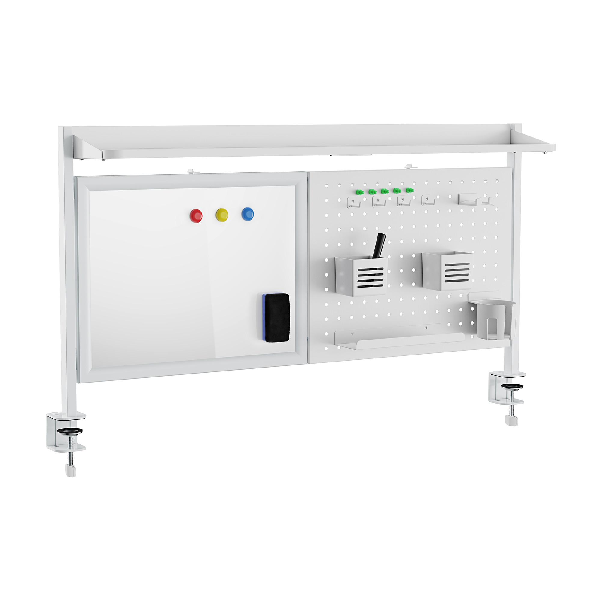 SCHREIBTISCH-ORGANIZER Virvik - Weiß, Holzwerkstoff/Metall (116.5/20/72.5cm) - [en.casa]