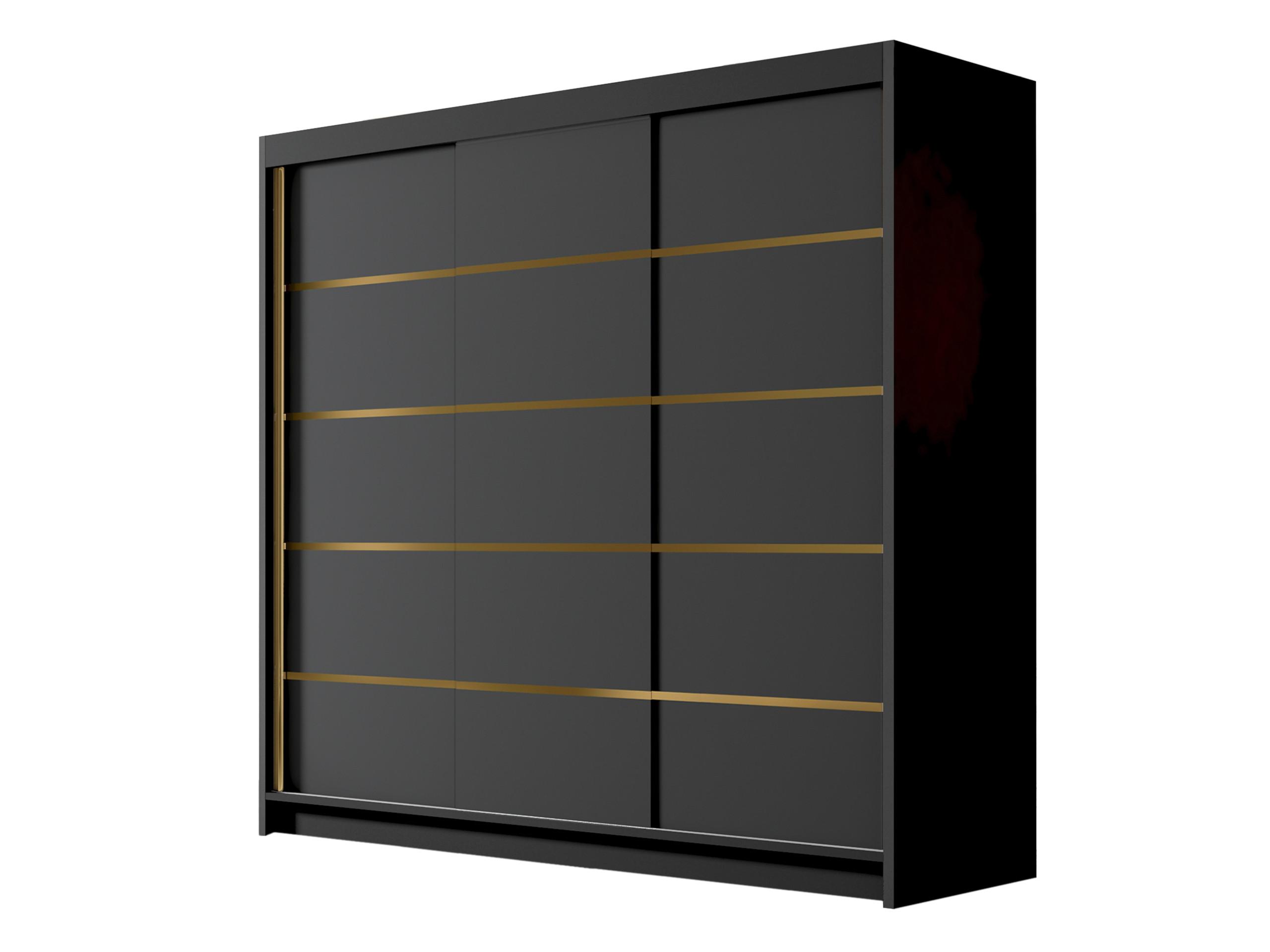 SCHIEBETÜRENSCHRANK Evo VII - Goldfarben/Schwarz, Holzwerkstoff/Metall (200/215/58cm) - MIRJAN24