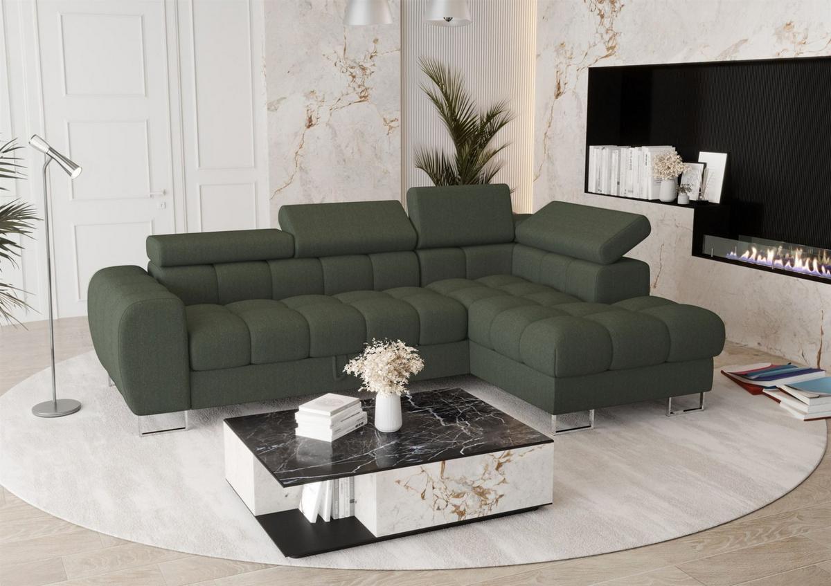 ECKSOFA Bastien Mit Schlaffunktion - Grün, Holzwerkstoff/Textil (260/170cm) - Fun Möbel
