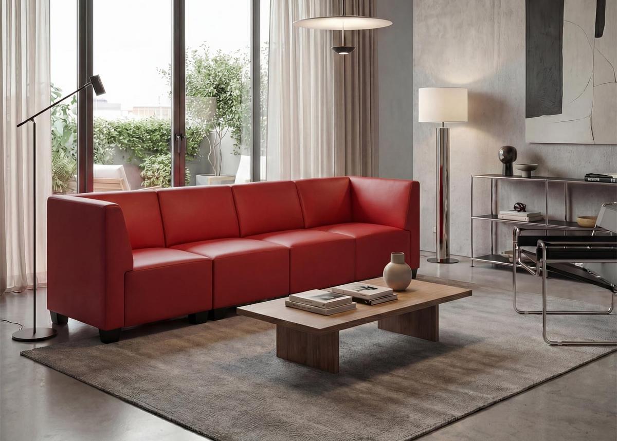 4-SITZER Rot - Rot, Textil (258/76/72cm) - MCW