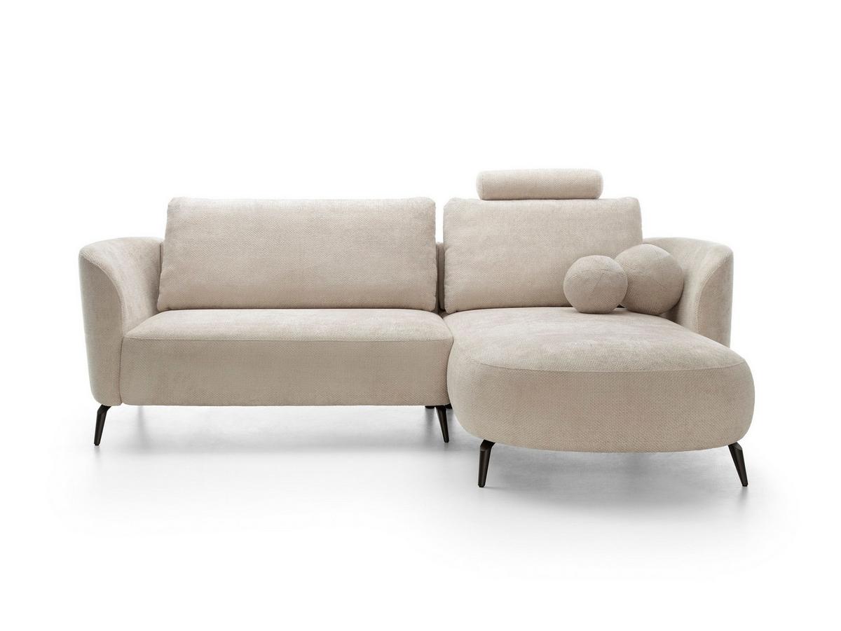 ECKSOFA VICO Beige Chenille mit Schlaffunktion - Beige, Holz (260/182cm) - MASSENO