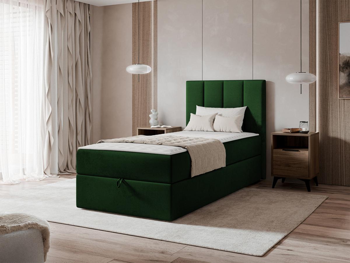 BOXBETT Rebos Single - H3 - Grün, Holz/Textil (80/200cm) - MIRJAN24
