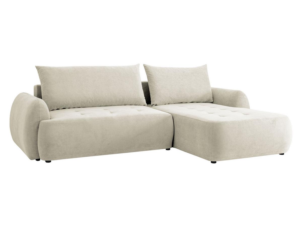 ECKSCHLAFSOFA Bueno II, Seite: Rechts - Creme/Schwarz, Holz/Textil (280/185cm) - MIRJAN24