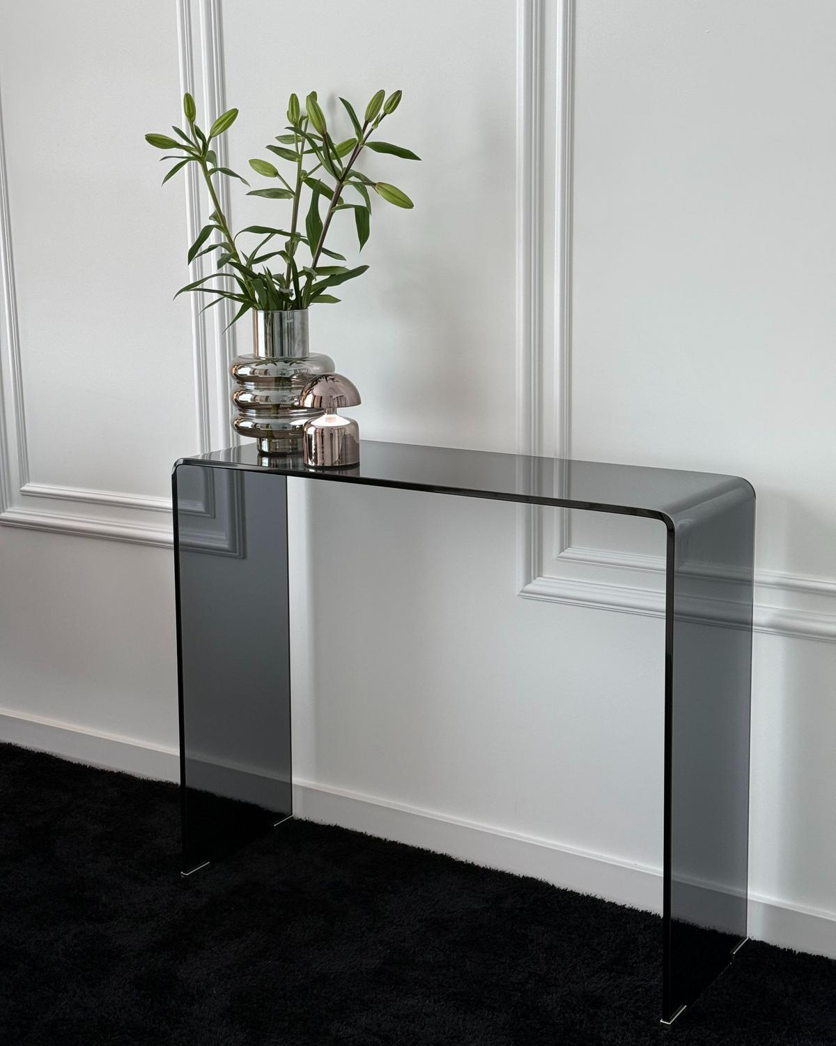 KONSOLENTISCH Sicherheitsglas Schwarz Kendall - Schwarz, Glas (90/75/30cm) - Beliani