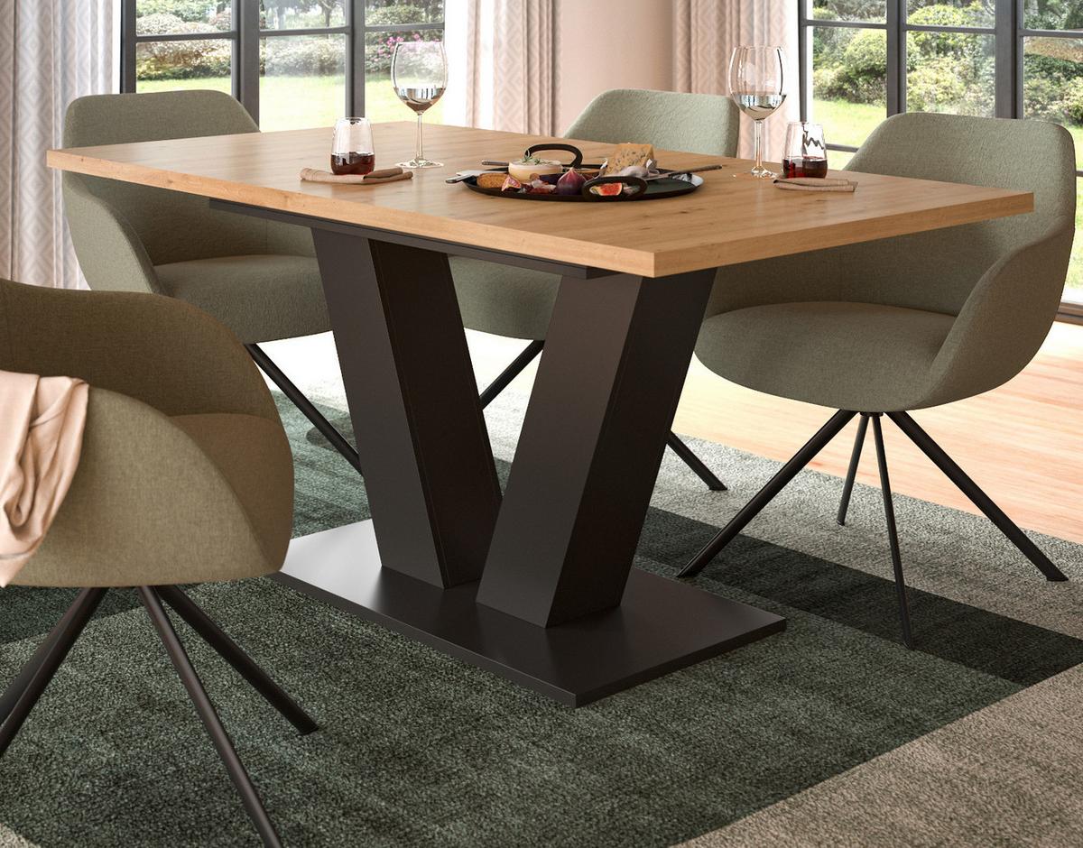 ESSTISCH Eiche, grau 150 - 190 cm, Küchentisch ausziehbar - Eiche Artisan/Grau, Holz/Holzwerkstoff (150/90/76cm) - Inn.Furn