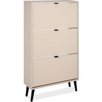 SCHUHKIPPER Vigo 49A samt 125/70/24 cm - Beige/Schwarz, Holzwerkstoff/Kunststoff (70/125/24cm) - Calicosy