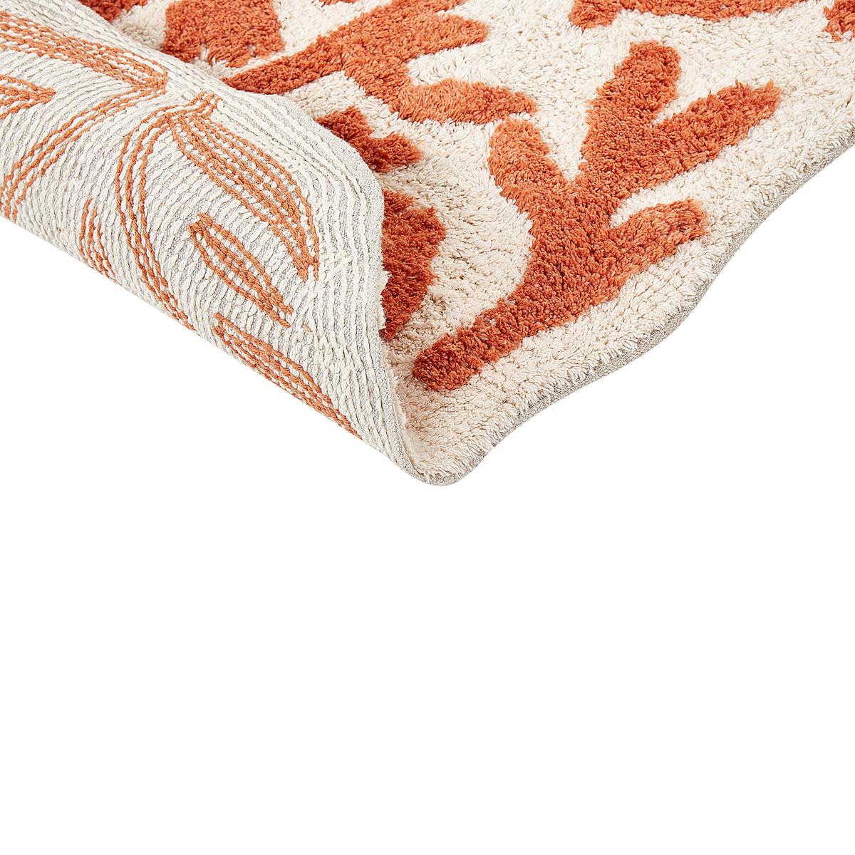 BADEMATTE Beige 60/90 cm Derik - Beige/Orange, Textil (60/90cm) - Beliani