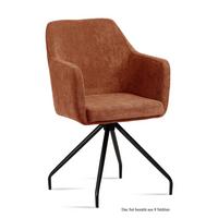 ARMLEHNSTUHL (8er-Set) Dijana 57x87x60 Schwarz/Cognac - Cognac/Schwarz, Kunststoff (60/87/57cm) - 58aufmkessel