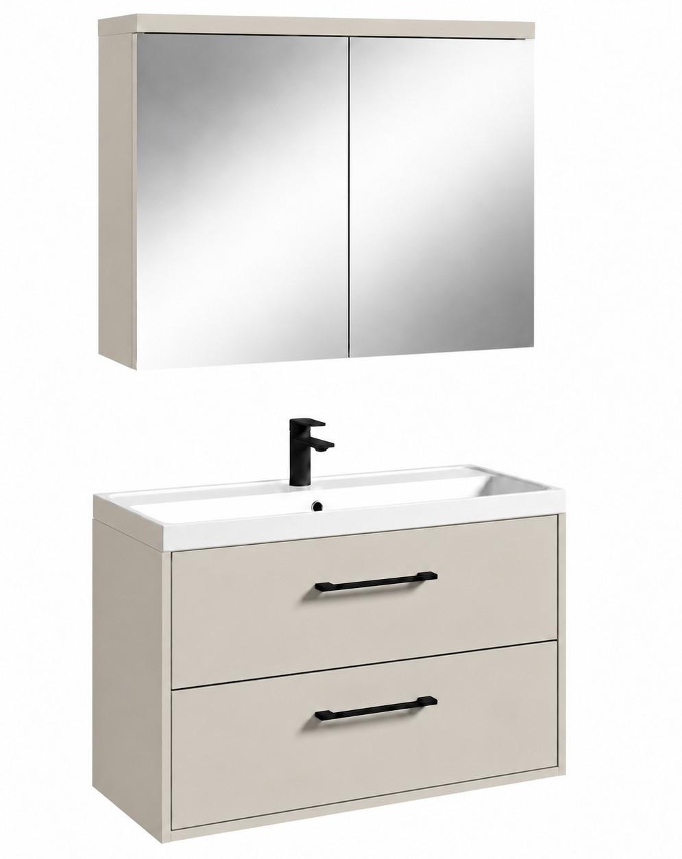 BADMÖBEL-SET Florence 2 Teile Cashmere - 80 x 40 x 51 cm - Kaschmir, Holz (80/54/40cm) - Badplaats