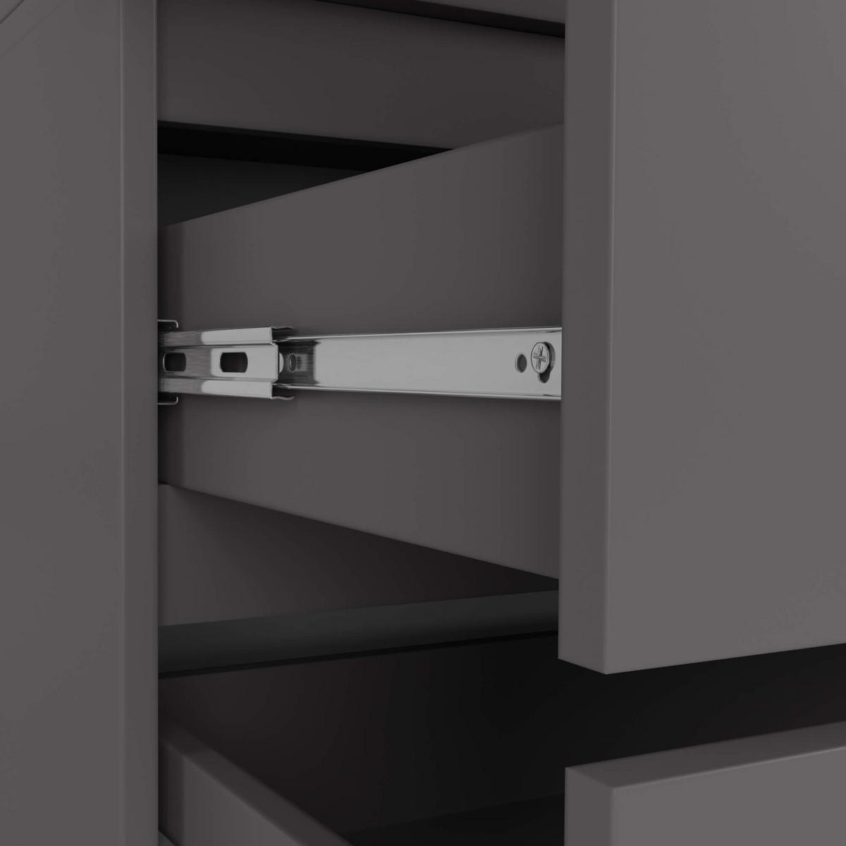 KLEIDERSCHRANK Graphit Grau 180/90/51 - Graphitfarben, Holzwerkstoff (90/180/51cm) - RAUMHIRSCH FURNITURE