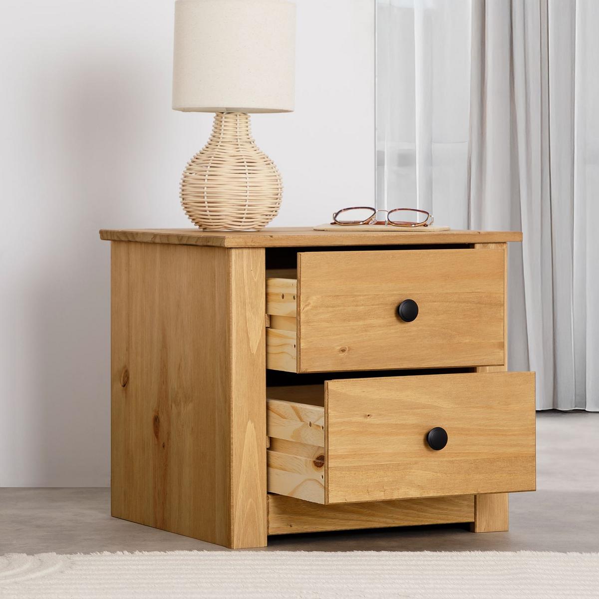 NACHTKOMMODE CANCUN - Braun, Holz (46/41/40cm) - IDIMEX