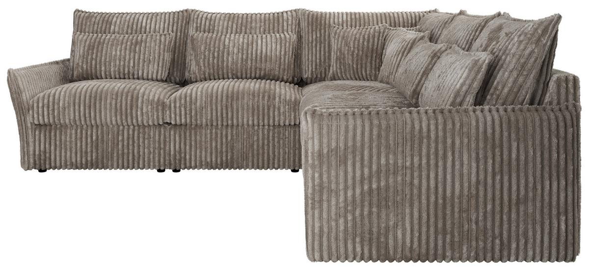 ECKSOFA VERSO L Hellbraun Cord - Hellbraun/Schwarz, Kunststoff/Textil (270/270cm) - MKS
