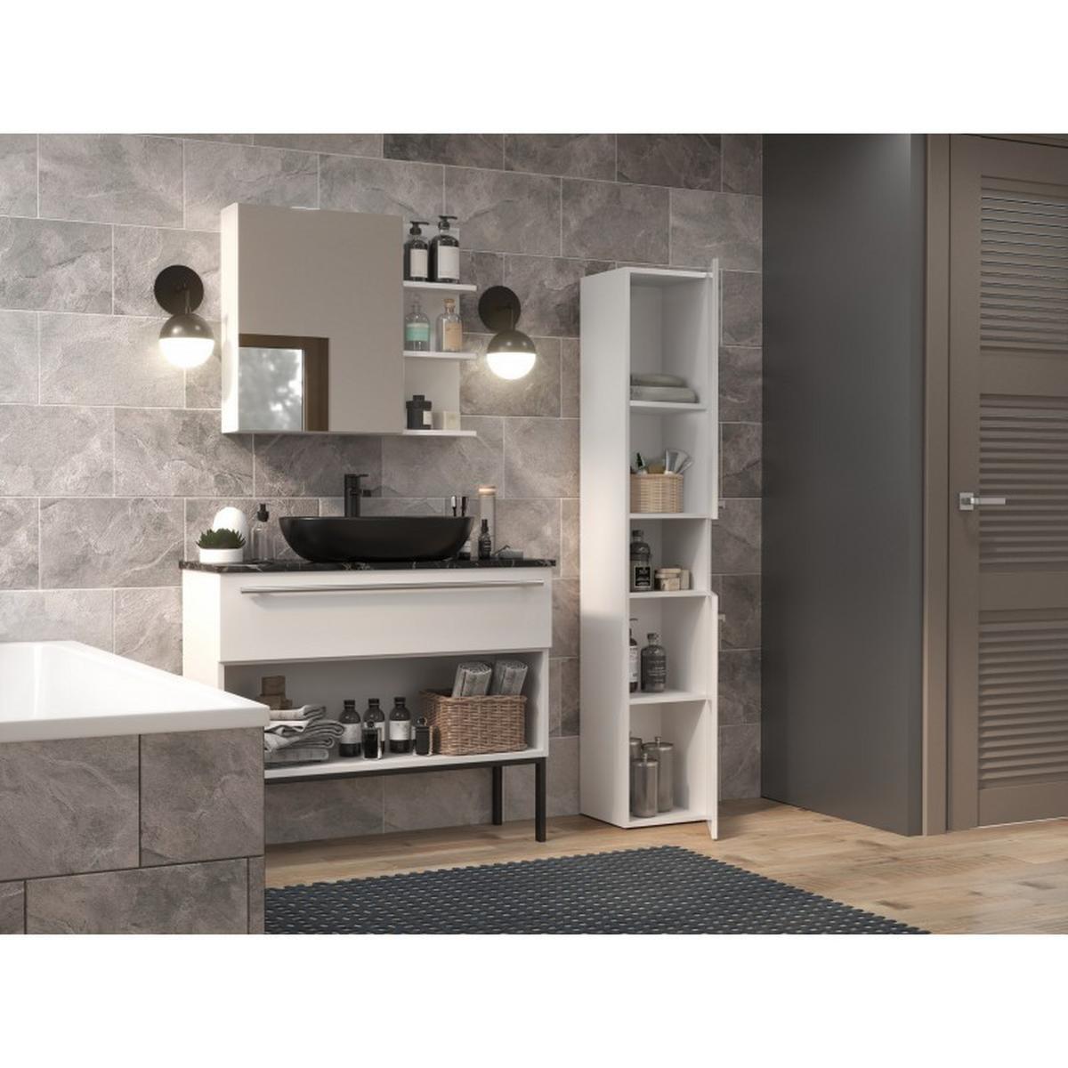 BADEZIMMERSCHRANK Weiß, Hochglanz Weiß 31/174/30 - Weiß, Holzwerkstoff (31/174/30cm) - RAUMHIRSCH FURNITURE