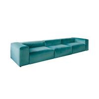 MODULSOFA MIA Grün Velvet - Schwarz/Grün, Kunststoff/Textil (418/72/120cm) - KAWOLA