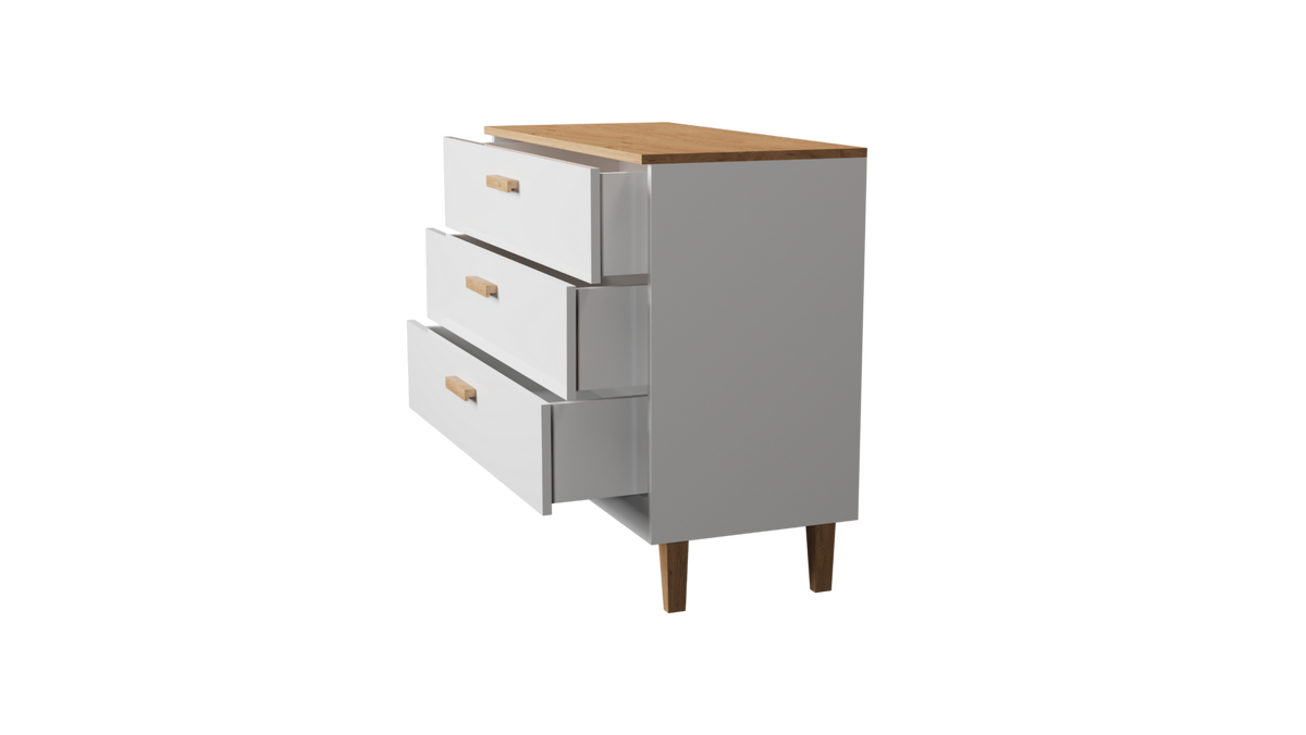 KOMMODE Denver Weiß 100/90/47 - Weiß, Holzwerkstoff (100/90/47cm) - RAUMHIRSCH FURNITURE