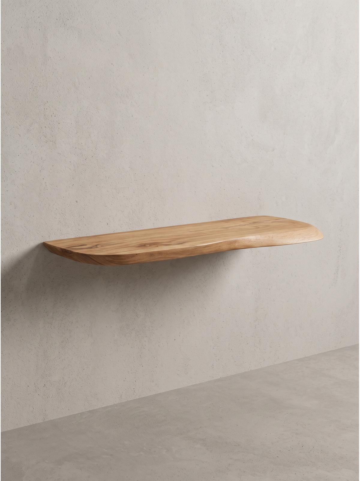 WANDREGAL ARANDA, Akazie Massivholz, handgefertigt, 80 x 20 x 3 cm - Akaziefarben, Holz (80/3/20cm) - KADIMA DESIGN