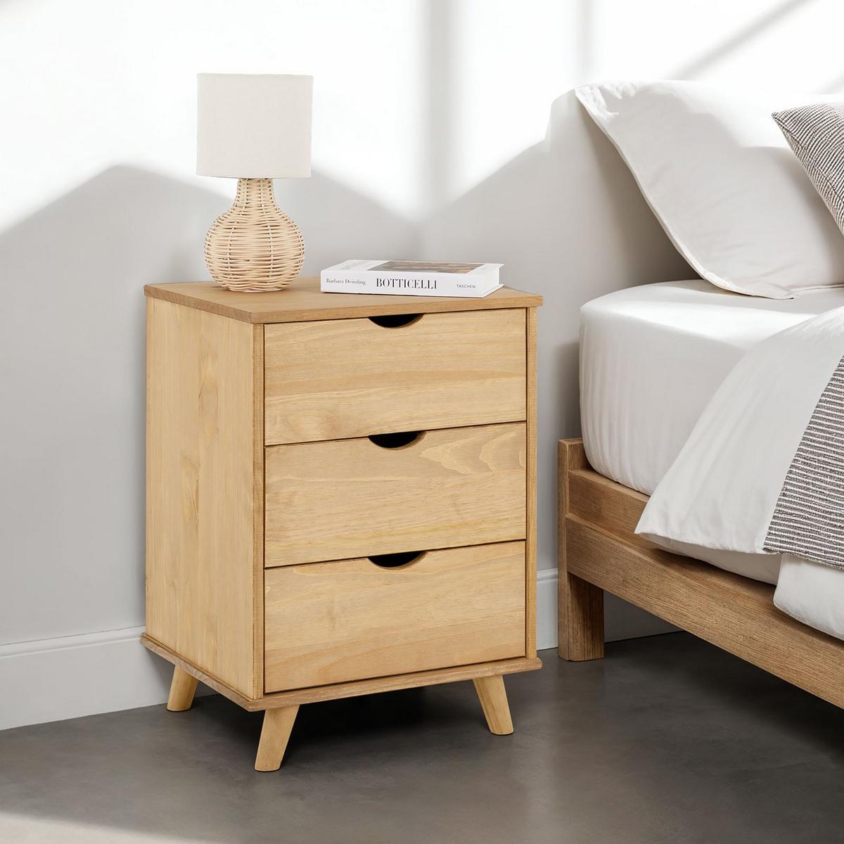 NACHTTISCH JALISCO - Kieferfarben, Holz (46/62/39cm) - IDIMEX