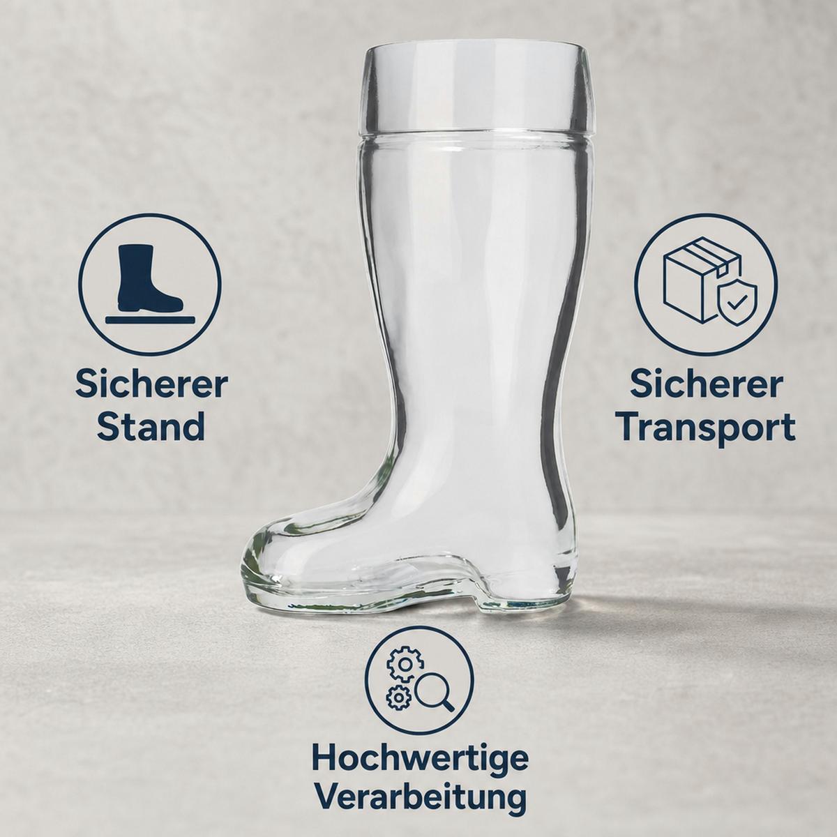 BIERGLÄSER Stiefel transparent 250 ml 6er Set - Transparent, Glas (0.25L) - Stölzle Lausitz
