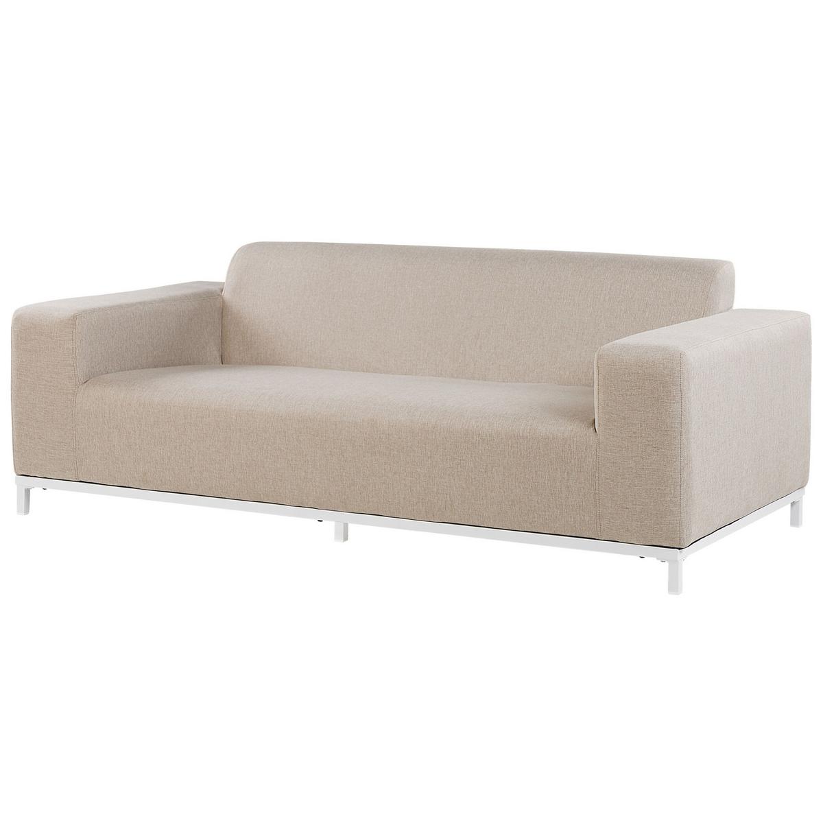 LOUNGE SET 5-Sitzer beige/weißes Gestell Rovigo - Beige/Weiß, Textil - Beliani