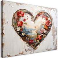 LEINWANDBILD Liebe 60x40cm - Rot, Textil (60/40cm) - Feeby