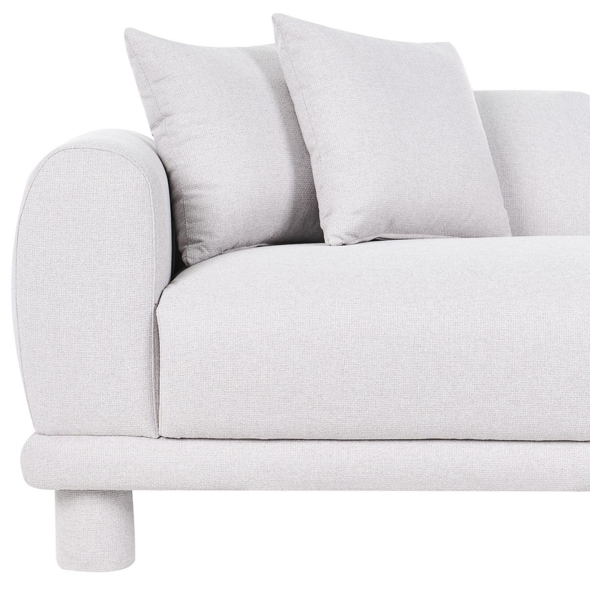 3-SITZER-SOFA Stoff Hellgrau Pori - Hellgrau, Textil (202/74/93cm) - Beliani