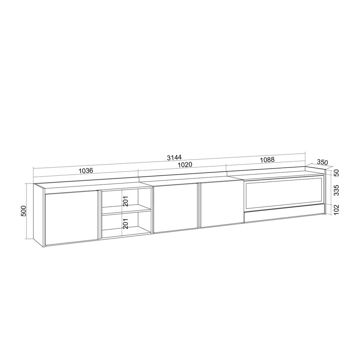 LOWBOARD, Beige, 315/35/50cm, Kamin mit Feuereffekt XXL - Beige, Holzwerkstoff (315/50/35cm) - Skraut Home